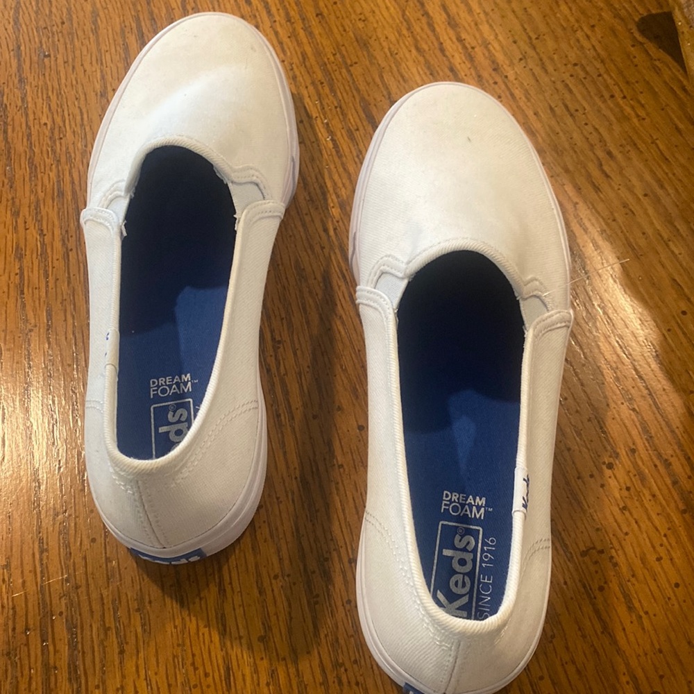 Keds white slip on size 8